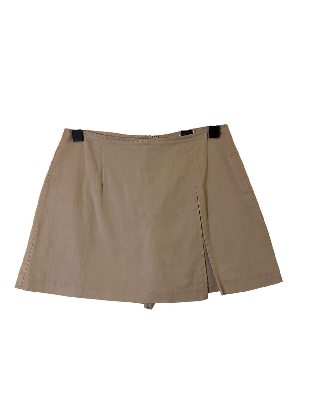 Unbranded Beige Front Side Slit Mini Skirt Women Sz XS